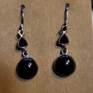Earrings Black Onyx Sterling Silver